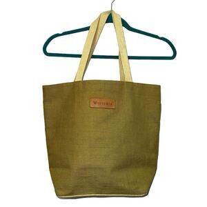 Wisteria Jute Tote Bag Natural Fiber Market Beach Bag Green